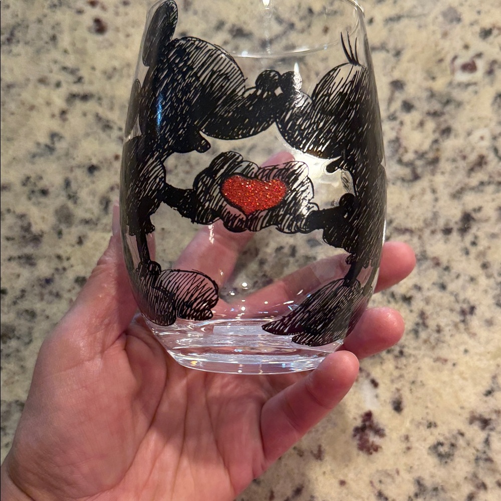Mickey and Minnie  Stemless Wine Glass